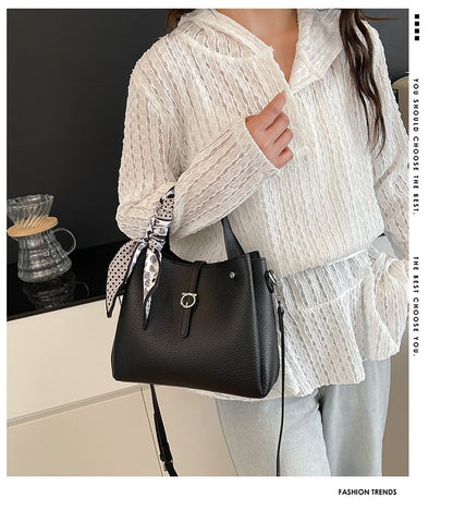 Magnetic Buckle Shoulder Bag Women's Bag 2025 Spring Tote Bag PU One Size