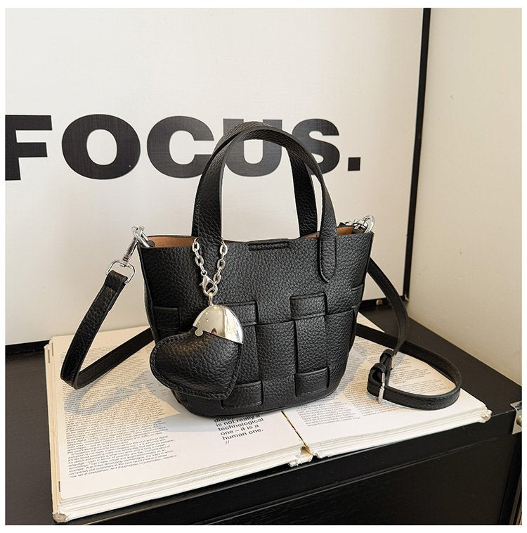 Women's Bag One Size PU Bucket Bag Zipper Shoulder Bag