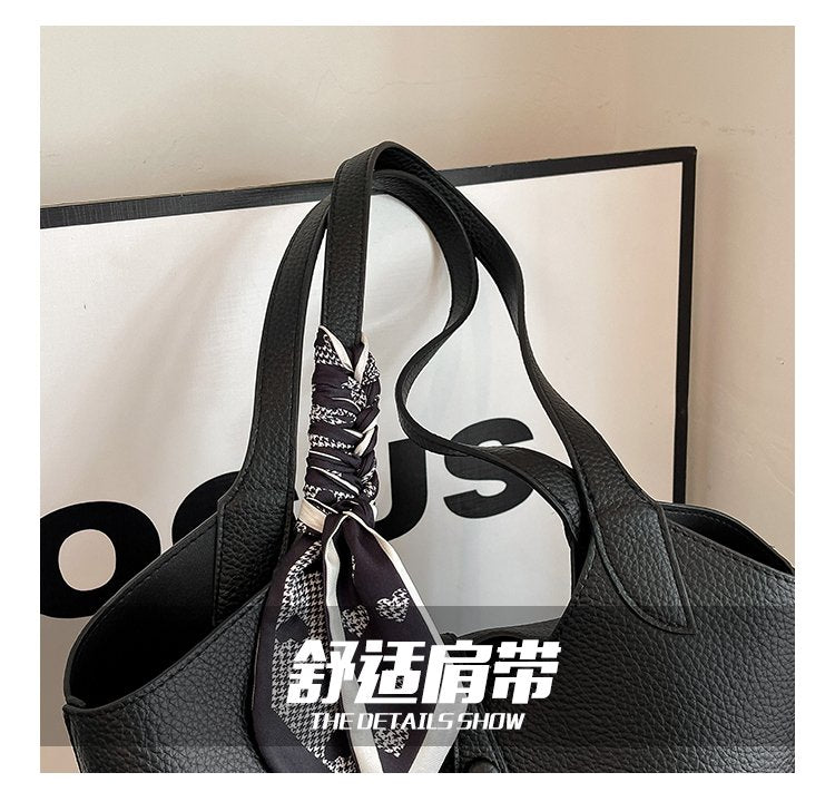 Magnetic Buckle Women's Bag PU Shoulder Bag 2025 Autumn Tote Bag One Size
