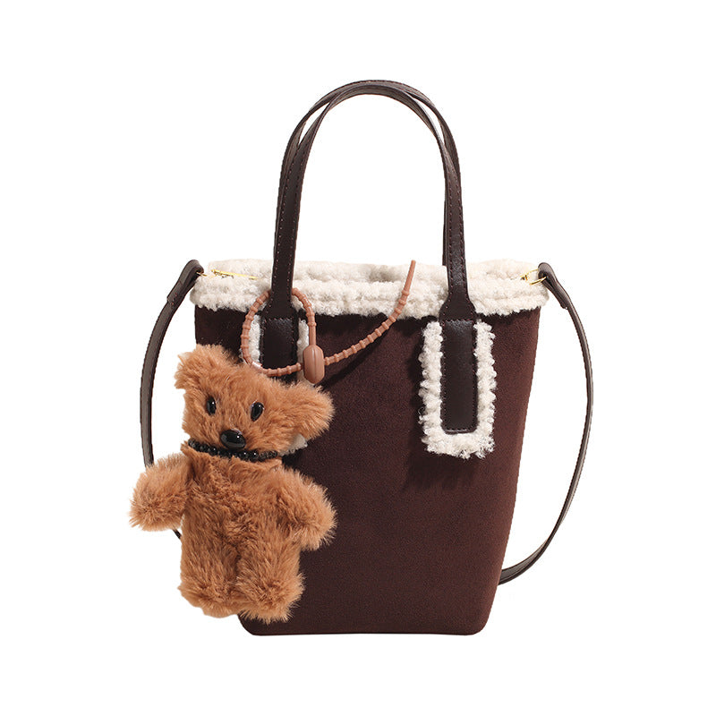 Autumn and Winter Super Hot Style Furry Handbag for Women Simple Fashion Versatile Stylish Single Shoulder Crossbody Bag