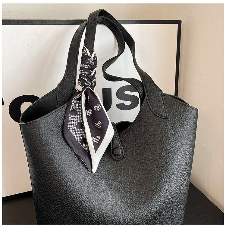 Magnetic Buckle Women's Bag PU Shoulder Bag 2025 Autumn Tote Bag One Size