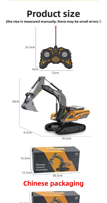 Children's Electric Toy Light and Sound Engineering Vehicle1:20Track Alloy Remote Control Excavator Model