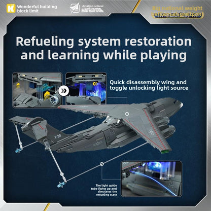 Wonderful Building Blocks Great Power Heavy Equipment Series Y-20 Large Transport Aircraft Model Assembly Toy 23034