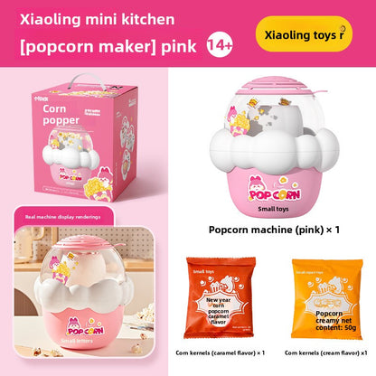 Toys Children's Mini Popcorn Machine Electric Fully Automatic Multi-Functional Small Home Appliance Pretend Play Popcorn Maker for Home Use