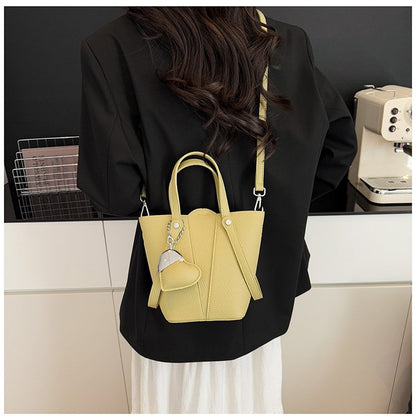Single Shoulder Bucket Bag PU Zipper 2025 Spring Women's Bag One Size