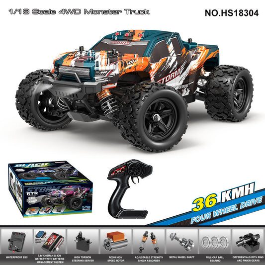 HS18304Brushed Four-Wheel Drive Pickup Truck36KM/H | 1/18Brushless High-Speed Four-Wheel Drive2.4G Full Scale Professional RC Remote Control Off-Road Big Wheel Bike1/14Brush
