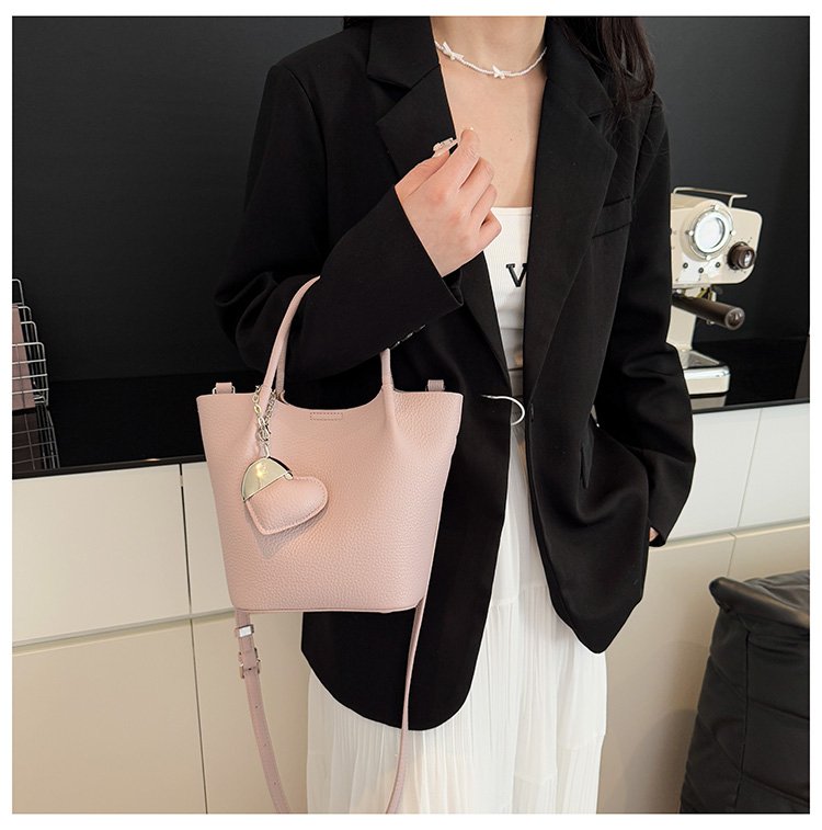 Single Shoulder Handbag Zipper One Size Women's Bag Vegetable Basket Bag PU