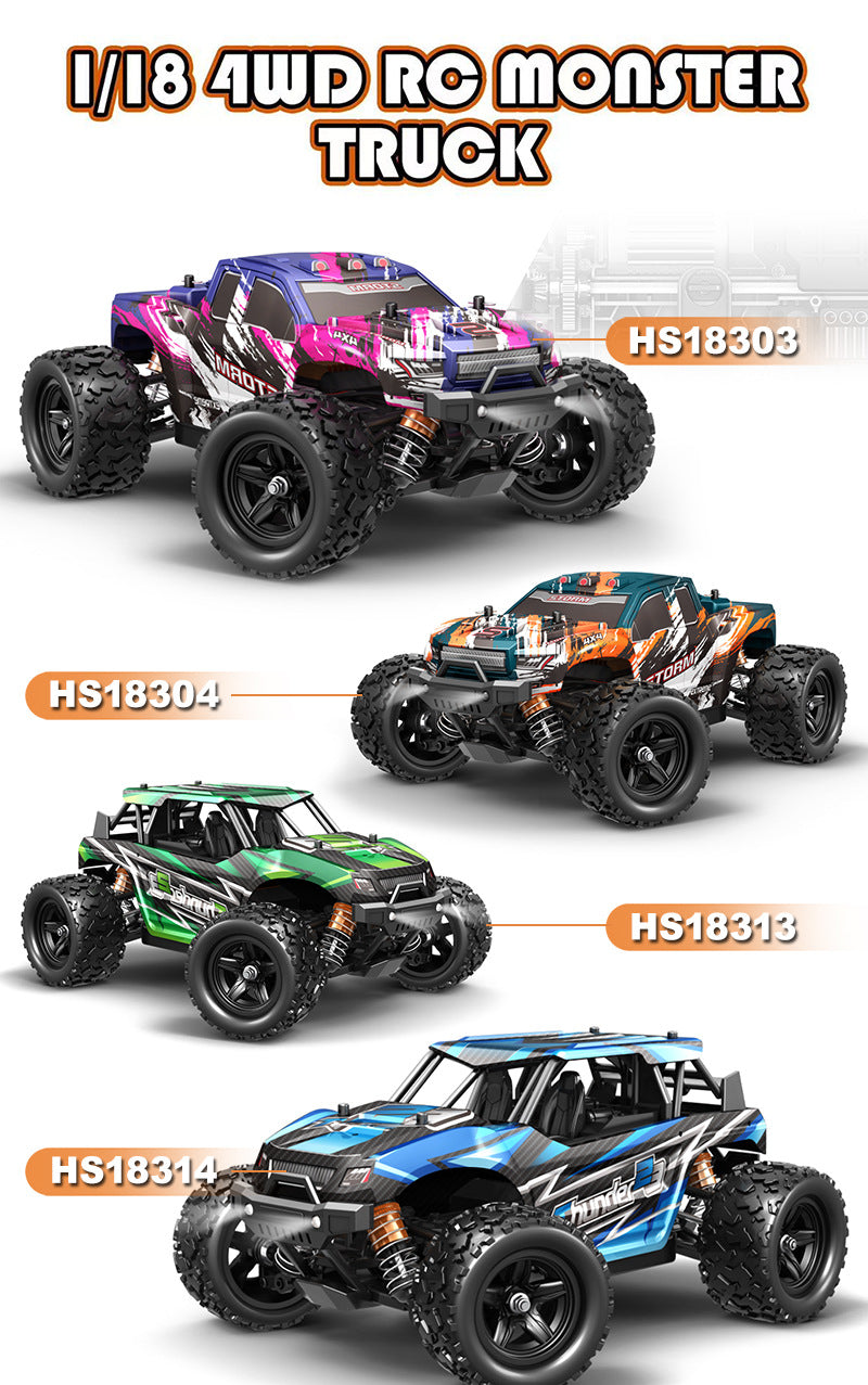 Cross-Border1/18Brushed High-Speed Four-Wheel Drive2.4G Full Scale Professional RC Remote Control Competitive Climbing Off-Road Big Wheel