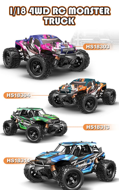 Cross-Border1/18Brushed High-Speed Four-Wheel Drive2.4G Full Scale Professional RC Remote Control Competitive Climbing Off-Road Big Wheel
