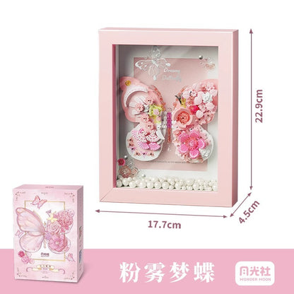 2025New Star Moon Fantasy Purple Star Butterfly Building Block Flower Frame Assembly Toy for Girls' Birthday Gift804233