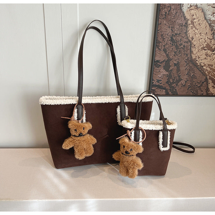 Autumn and Winter Super Hot Style Furry Handbag for Women Simple Fashion Versatile Stylish Single Shoulder Crossbody Bag