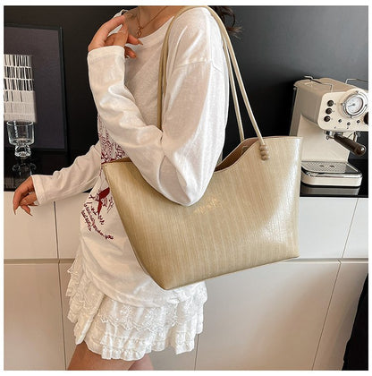 Shoulder Bag One Size Women's Bag Zipper PU 2025 Autumn Tote Bag