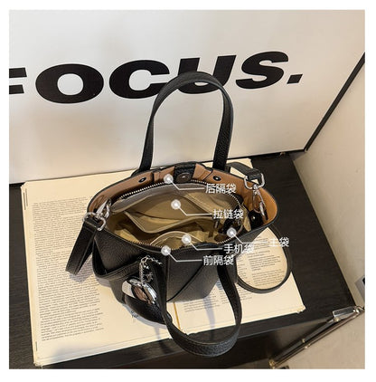 Single Shoulder Bucket Bag PU Zipper 2025 Spring Women's Bag One Size