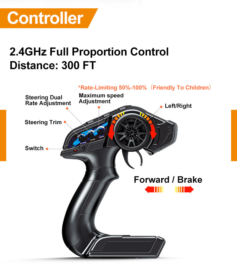 1/18Brushless High-Speed Four-Wheel Drive2.4G Full Scale Professional RC Remote Control Off-Road Big Wheel Bike1/14Brush