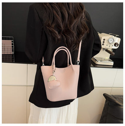 Single Shoulder Handbag Zipper One Size Women's Bag Vegetable Basket Bag PU
