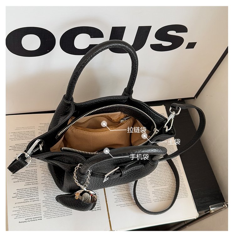 Zipper Tote Bag Women's Bag PU2025 Spring One Size Crossbody Handbag