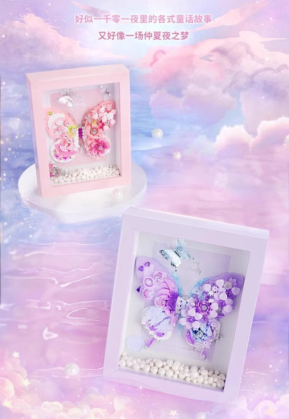 2025New Star Moon Fantasy Purple Star Butterfly Building Block Flower Frame Assembly Toy for Girls' Birthday Gift804233