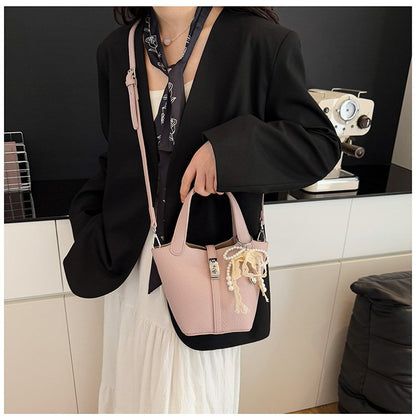 Bucket Bag Women's Bag PU Shoulder Bag Lock Buckle