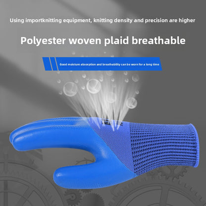 FOR WHOLE SALE ONLY P.O.A.                    A688 Wear-resistant Thickened Double-layer Latex Embossed Non-slip Logistics Handling Construction Site Work Half-finger Labor Protection Gloves