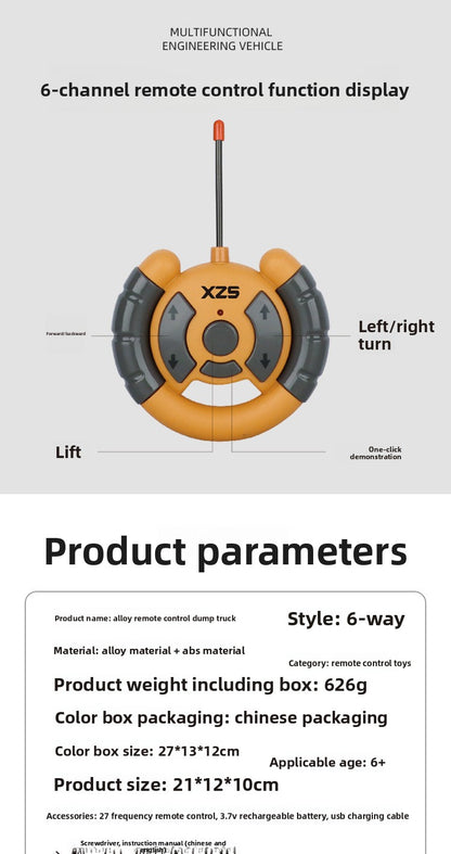 Children's Electric Toy Light and Sound Engineering Vehicle1:20Track Alloy Remote Control Excavator Model