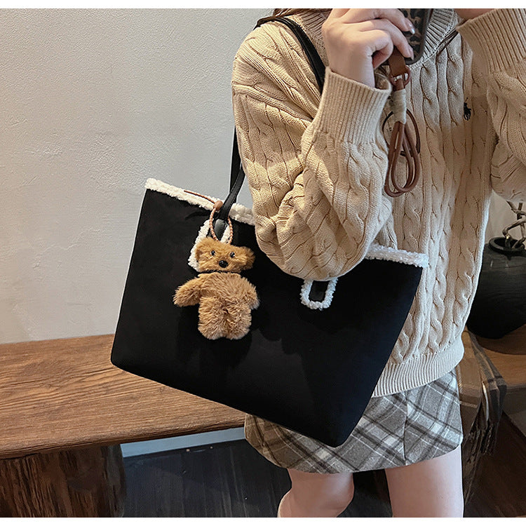 Autumn and Winter Super Hot Style Furry Handbag for Women Simple Fashion Versatile Stylish Single Shoulder Crossbody Bag