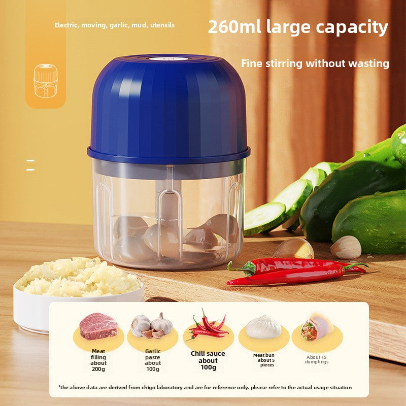Mini Electric Garlic Herb Fruit Veg Masher Household Wireless Portable Baby Food Processor Kitchen Multifunctional Meat Grinder Garlic Chopper