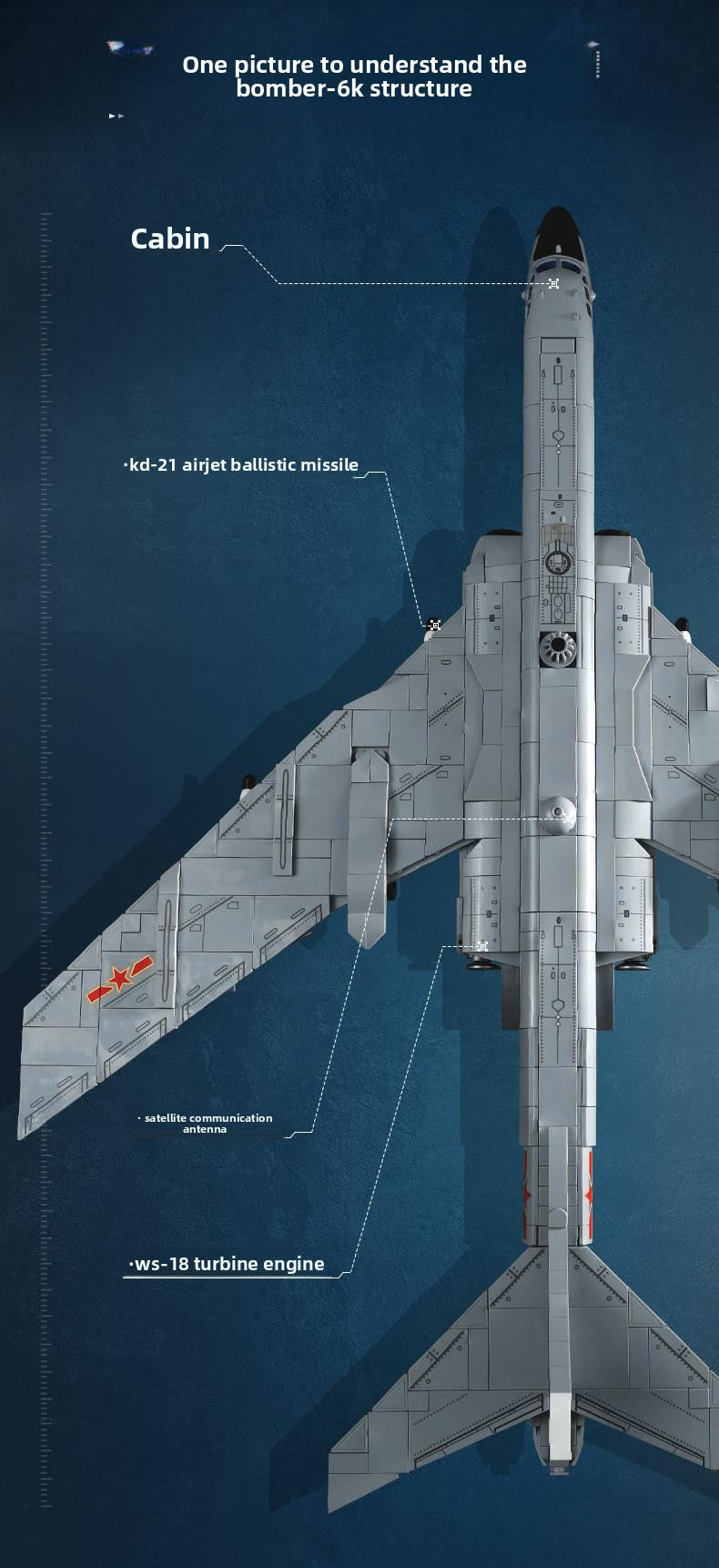 Wonderful Building Blocks Great Power Heavy Equipment Series Boom6K-Bomber Military Assembly Model Boy Toy Gift23032