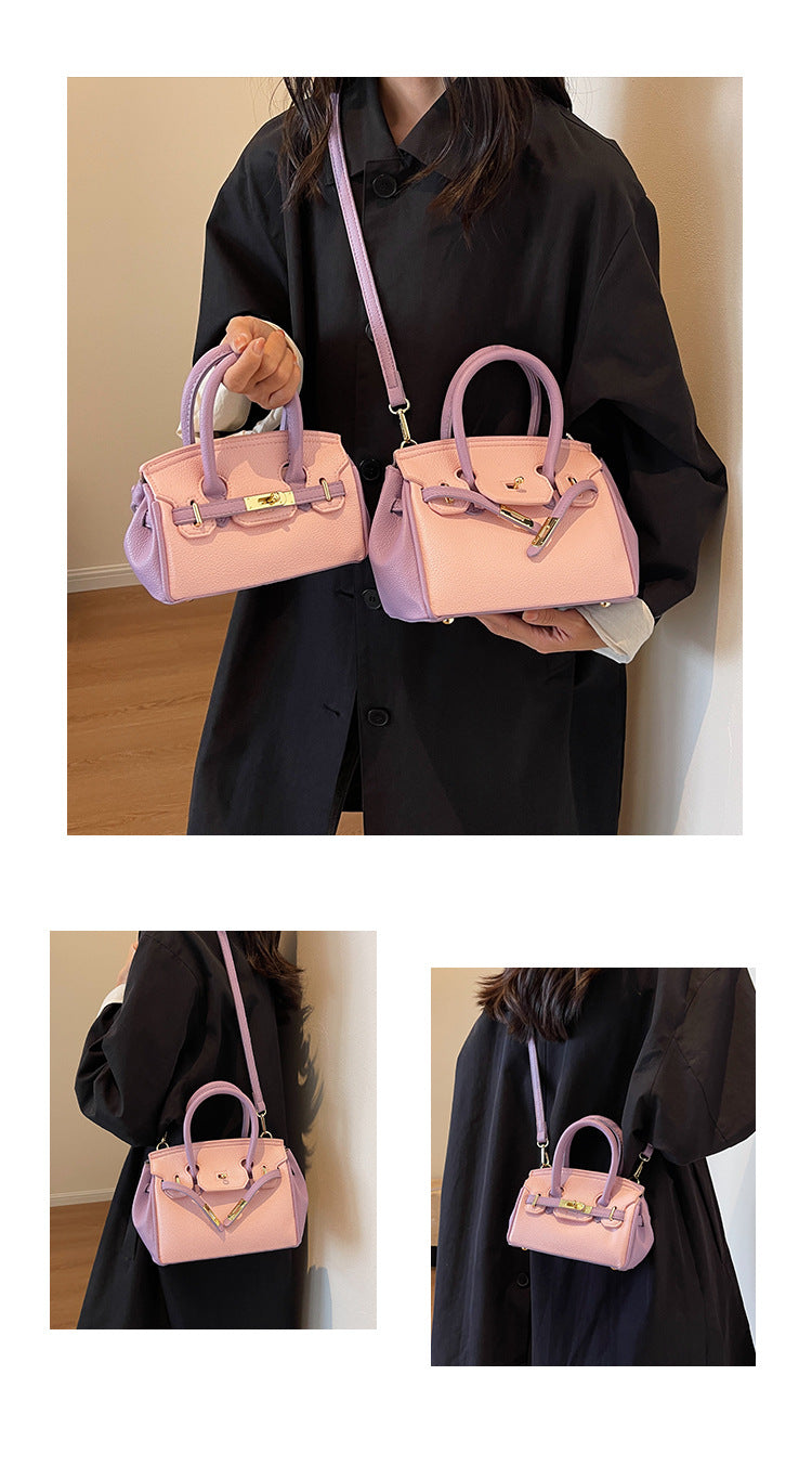 Block Platinum Small Square Handbag for Women