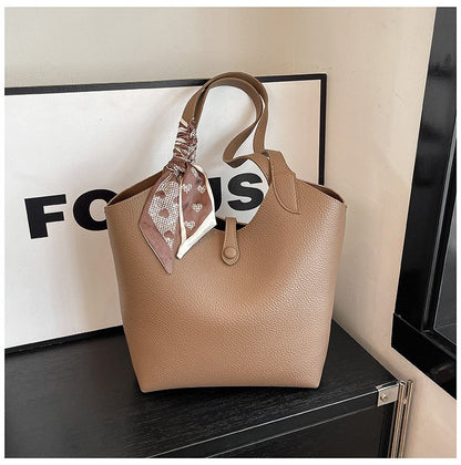 Magnetic Buckle Women's Bag PU Shoulder Bag 2025 Autumn Tote Bag One Size