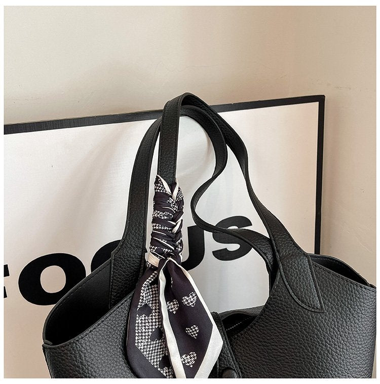 Magnetic Buckle Women's Bag PU Shoulder Bag 2025 Autumn Tote Bag One Size