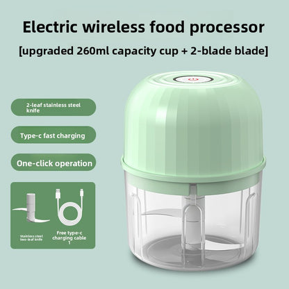 Mini Electric Garlic Herb Fruit Veg Masher Household Wireless Portable Baby Food Processor Kitchen Multifunctional Meat Grinder Garlic Chopper