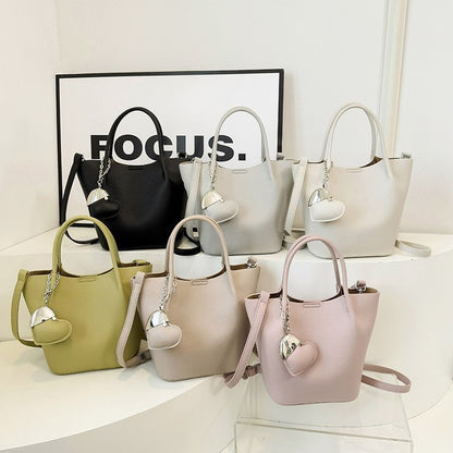 Single Shoulder Handbag Zipper One Size Women's Bag Vegetable Basket Bag PU