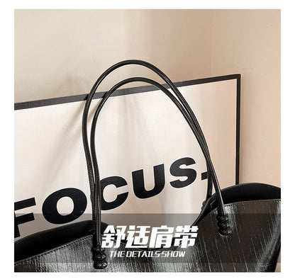 Shoulder Bag One Size Women's Bag Zipper PU 2025 Autumn Tote Bag