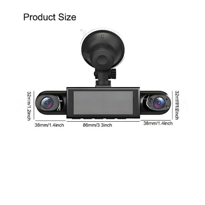 Four-Lens Surveillance Dash Cam HD 1080P Front Left Right Rear with Reversing Image.