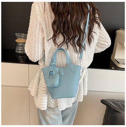 Bucket Bag Shoulder Bag One Size 2025 Spring Magnetic Buckle PU Women's Bag