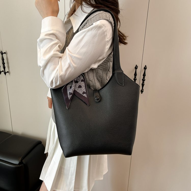 Magnetic Buckle Women's Bag PU Shoulder Bag 2025 Autumn Tote Bag One Size