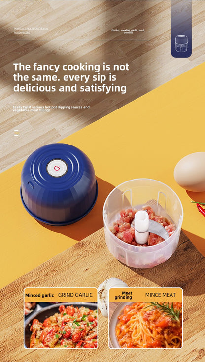 Mini Electric Garlic Herb Fruit Veg Masher Household Wireless Portable Baby Food Processor Kitchen Multifunctional Meat Grinder Garlic Chopper
