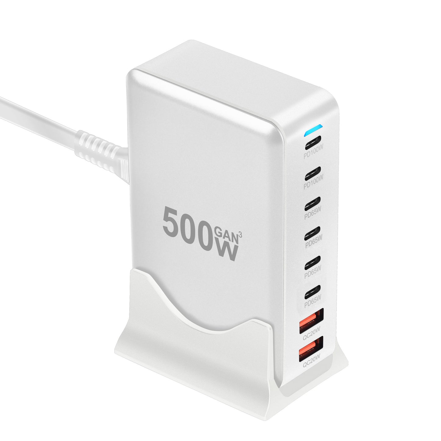 New 500W GaN PD Charger 6C2A Multi-Port Desktop Charger 8 Ports Desktop Charger Hot Item Desktop Charger