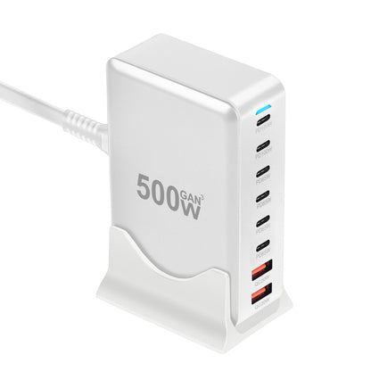 New 500W GaN PD Charger 6C2A Multi-Port Desktop Charger 8 Ports Desktop Charger Hot Item Desktop Charger