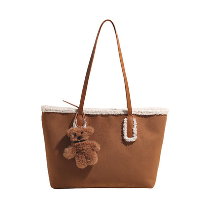 Autumn and Winter Super Hot Style Furry Handbag for Women Simple Fashion Versatile Stylish Single Shoulder Crossbody Bag