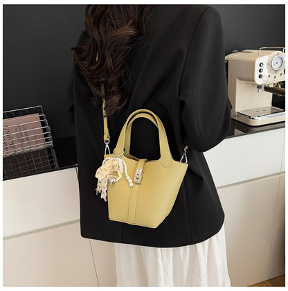 Bucket Bag Women's Bag PU Shoulder Bag Lock Buckle
