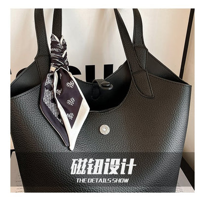 Magnetic Buckle Women's Bag PU Shoulder Bag 2025 Autumn Tote Bag One Size