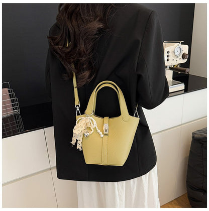 Bucket Bag Women's Bag PU Shoulder Bag Lock Buckle
