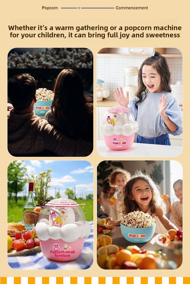 Toys Children's Mini Popcorn Machine Electric Fully Automatic Multi-Functional Small Home Appliance Pretend Play Popcorn Maker for Home Use