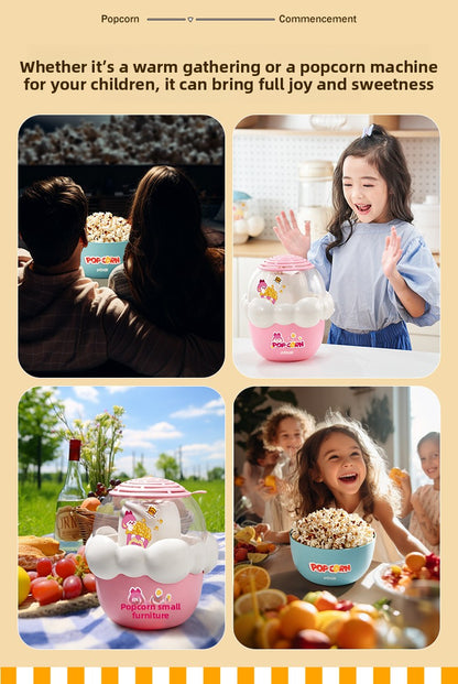 Toys Children's Mini Popcorn Machine Electric Fully Automatic Multi-Functional Small Home Appliance Pretend Play Popcorn Maker for Home Use