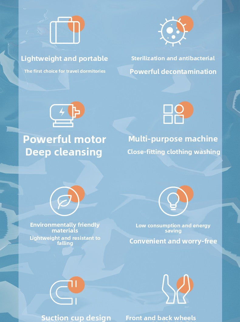 New Portable Turbo Underwear Washing Machine Fully Automatic Mini Sock Washing Artifact Dormitory Special Underwear Washing Machine