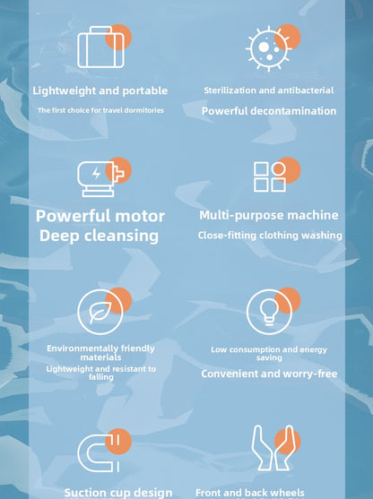 New Portable Turbo Underwear Washing Machine Fully Automatic Mini Sock Washing Artifact Dormitory Special Underwear Washing Machine