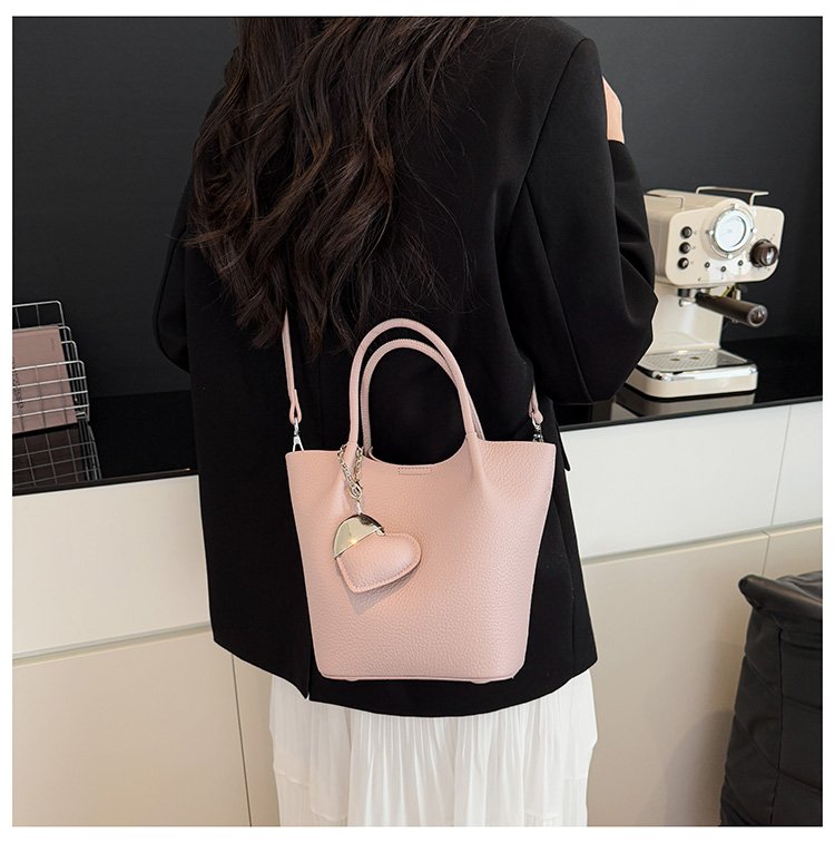 Single Shoulder Handbag Zipper One Size Women's Bag Vegetable Basket Bag PU