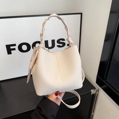 Women's Bag PU One Size Bucket Bag Magnetic Buckle Shoulder Bag