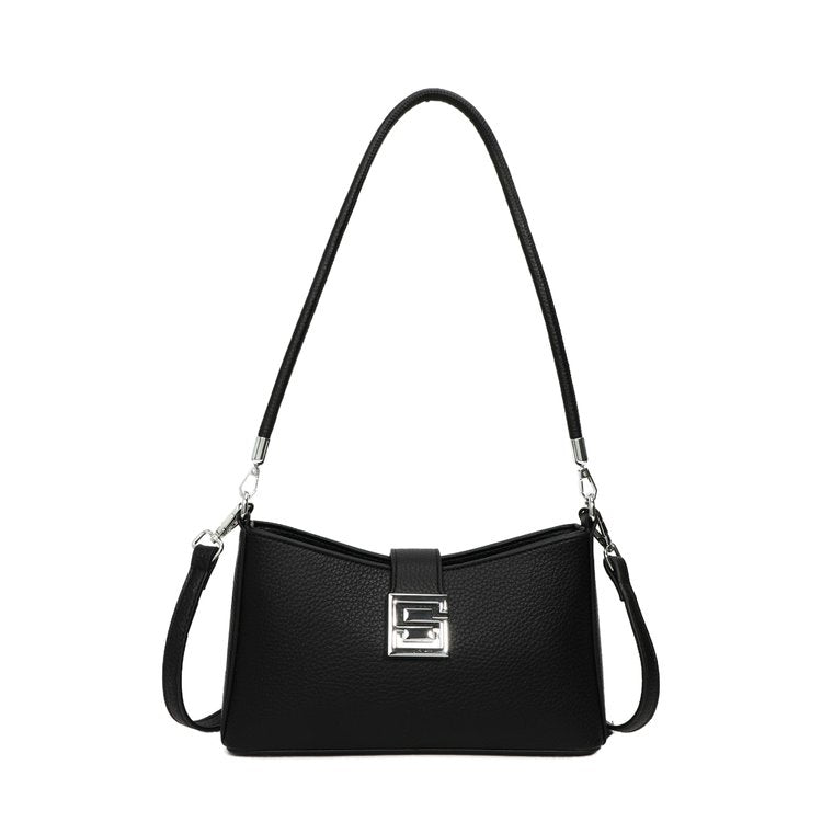 Small Square Bag with Stitching PU Zipper Women's Shoulder Bag One Size